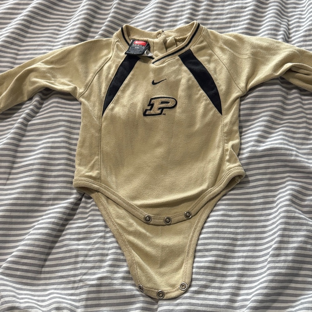 Gold Nike Purdue Onesie